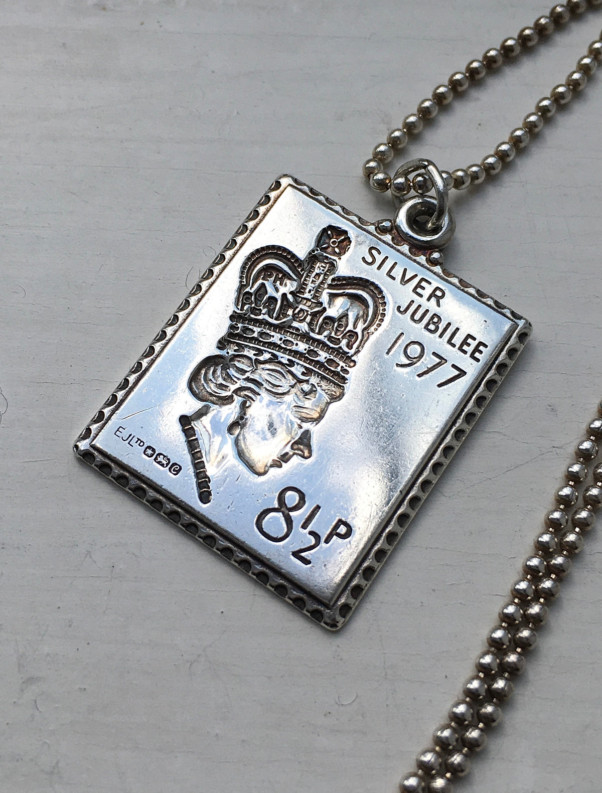 Vintage Sterling Silver Stamp Pendant