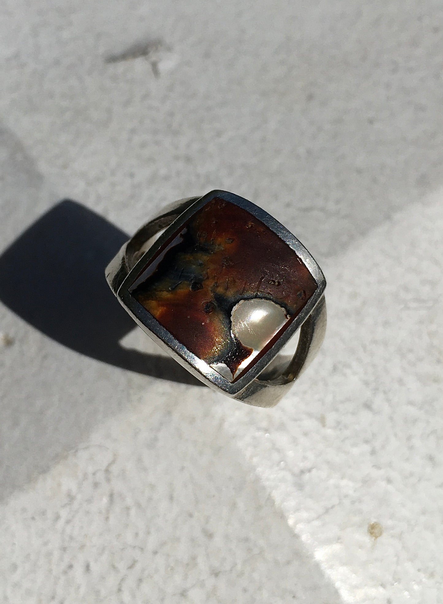 Vintage Sterling Silver Jasper Ring