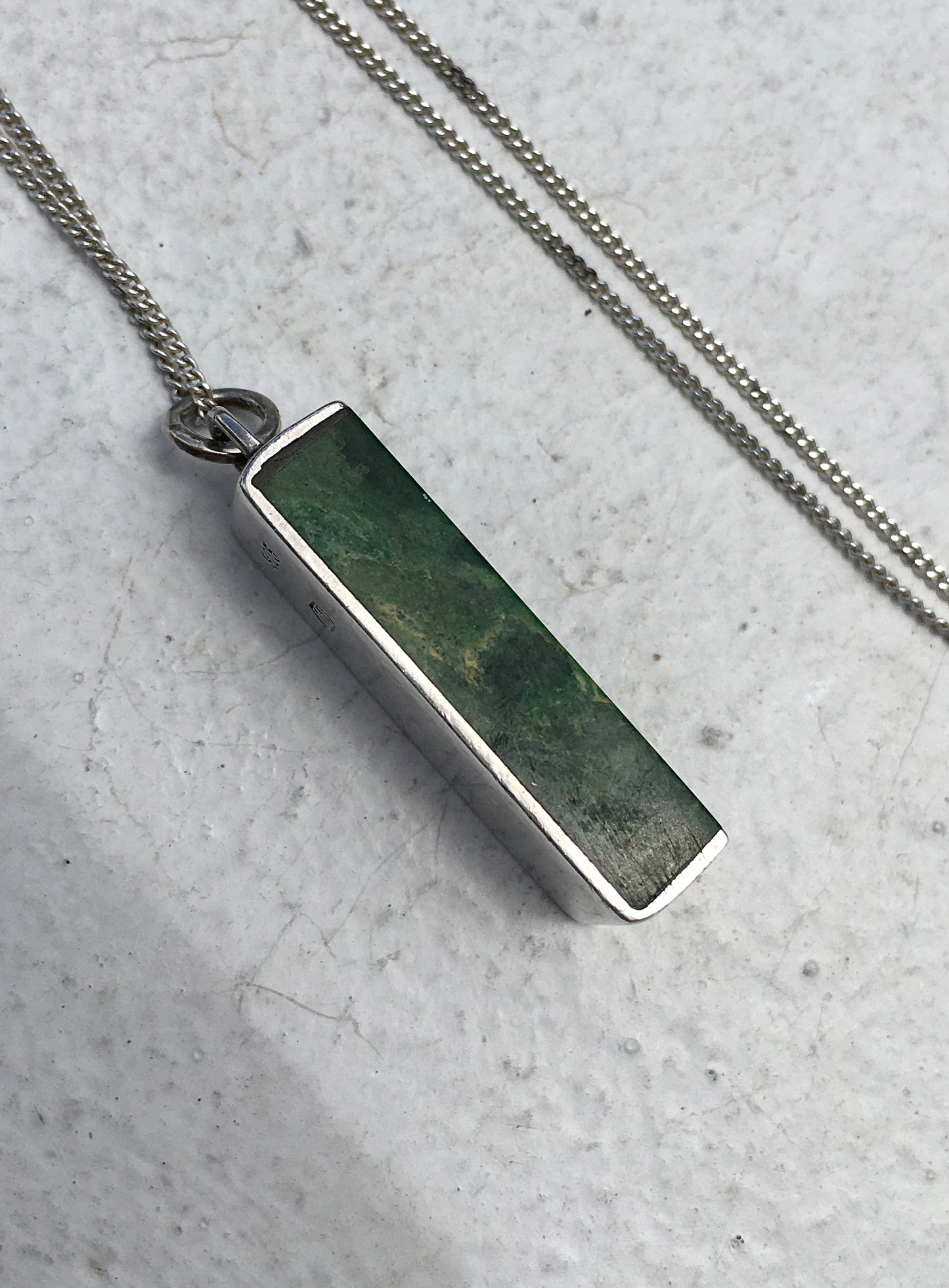 Vintage Sterling Silver Malachite Pendant