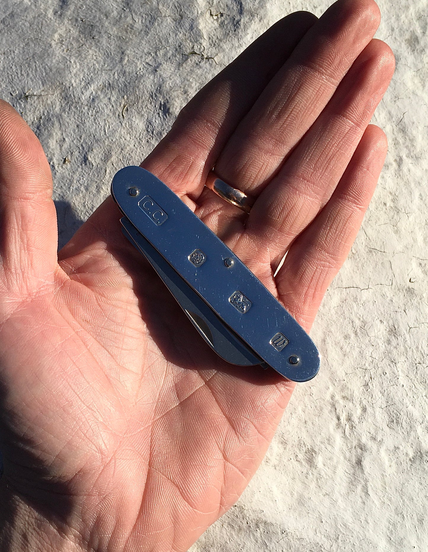 Large Sterling Silver Pocket Knife