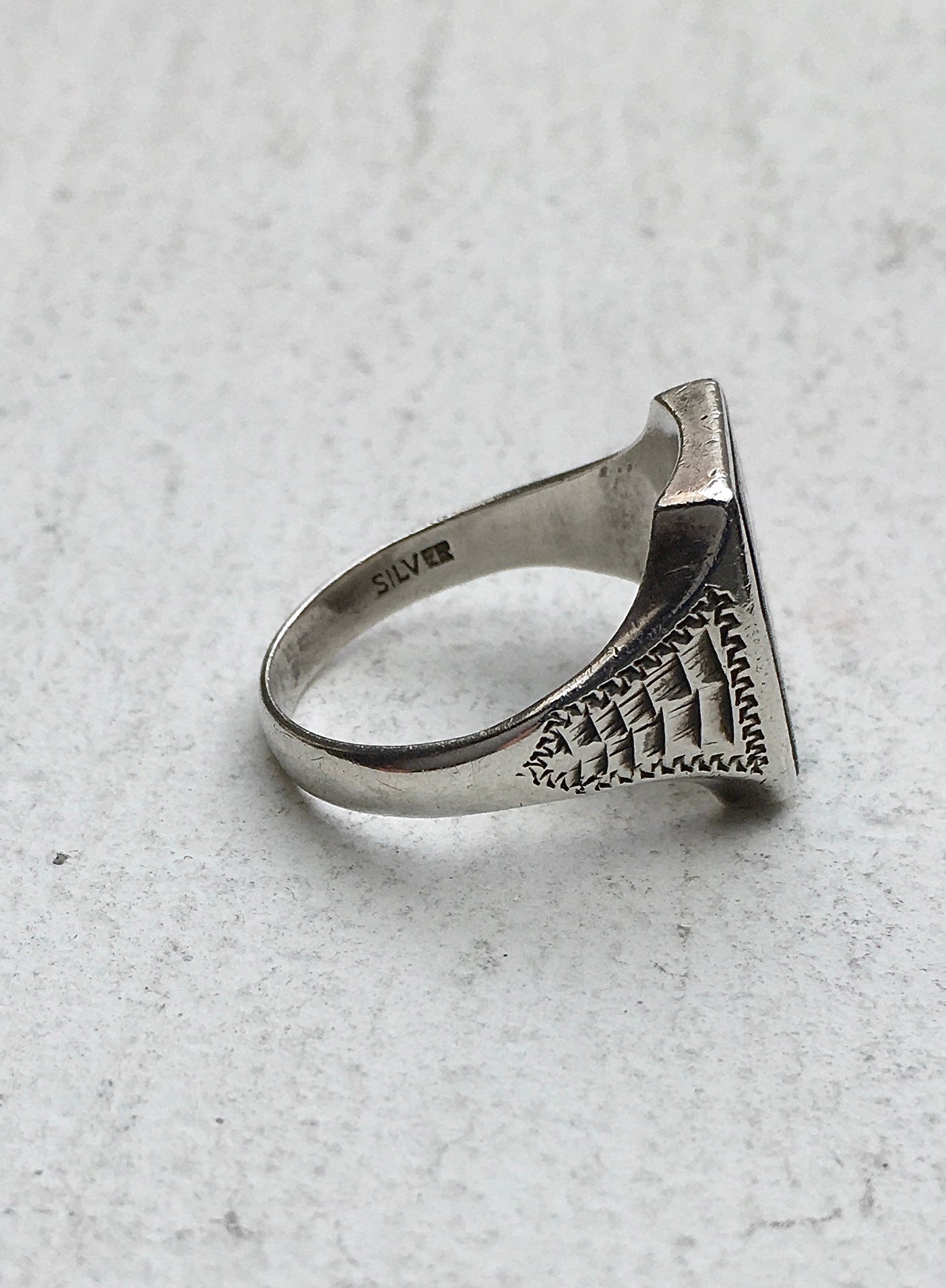 Vintage Silver Japanese Damascene Ring