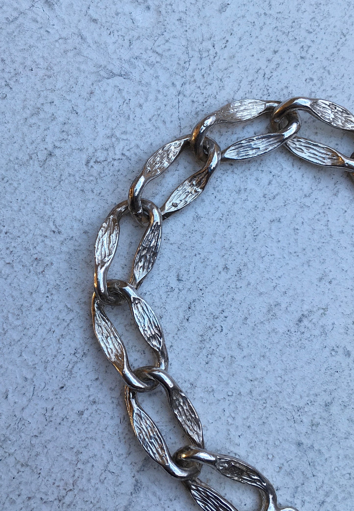 Vintage 1970s Sterling Silver Bark Effect