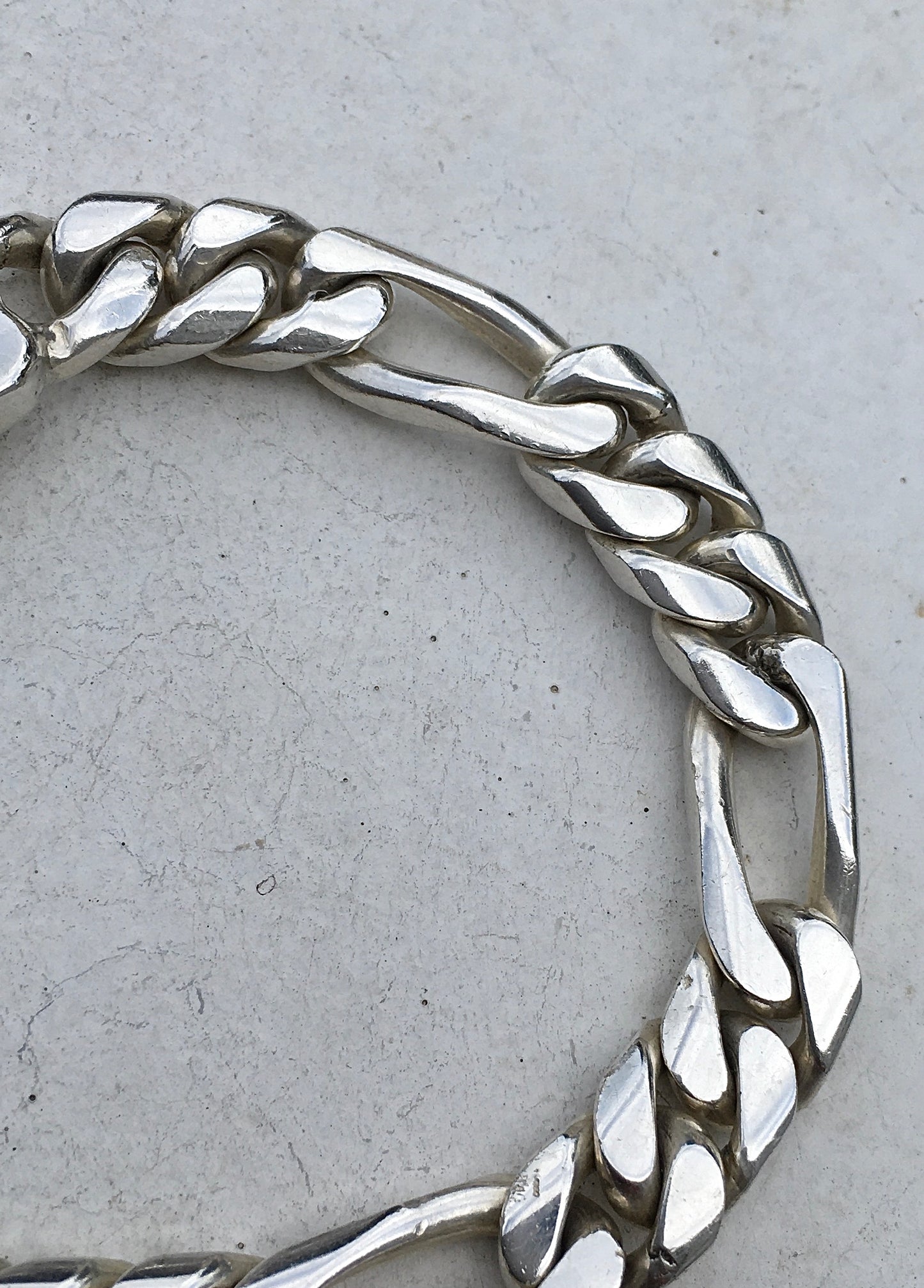 Sterling Silver Figaro Identity Bracelet