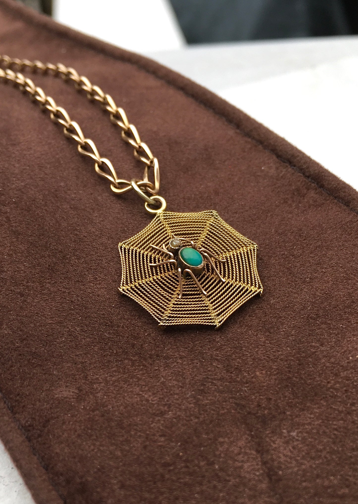 9ct Gold Spiderweb Necklace