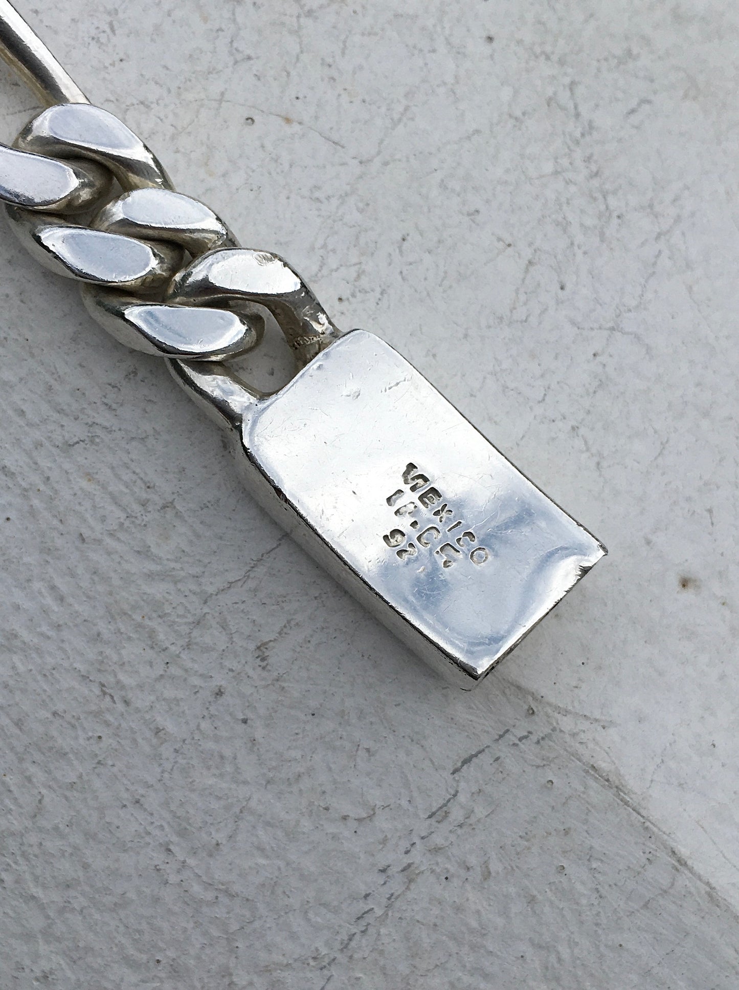 Sterling Silver Figaro Identity Bracelet