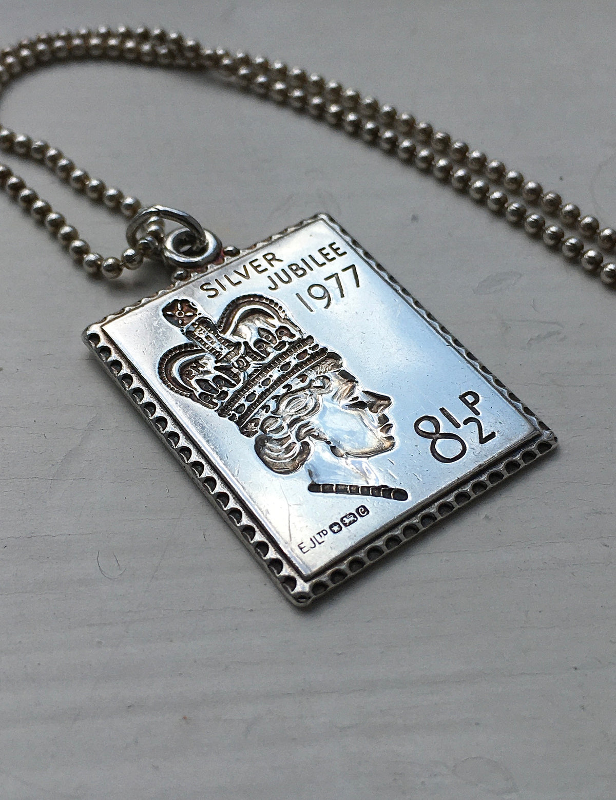 Vintage Sterling Silver Stamp Pendant