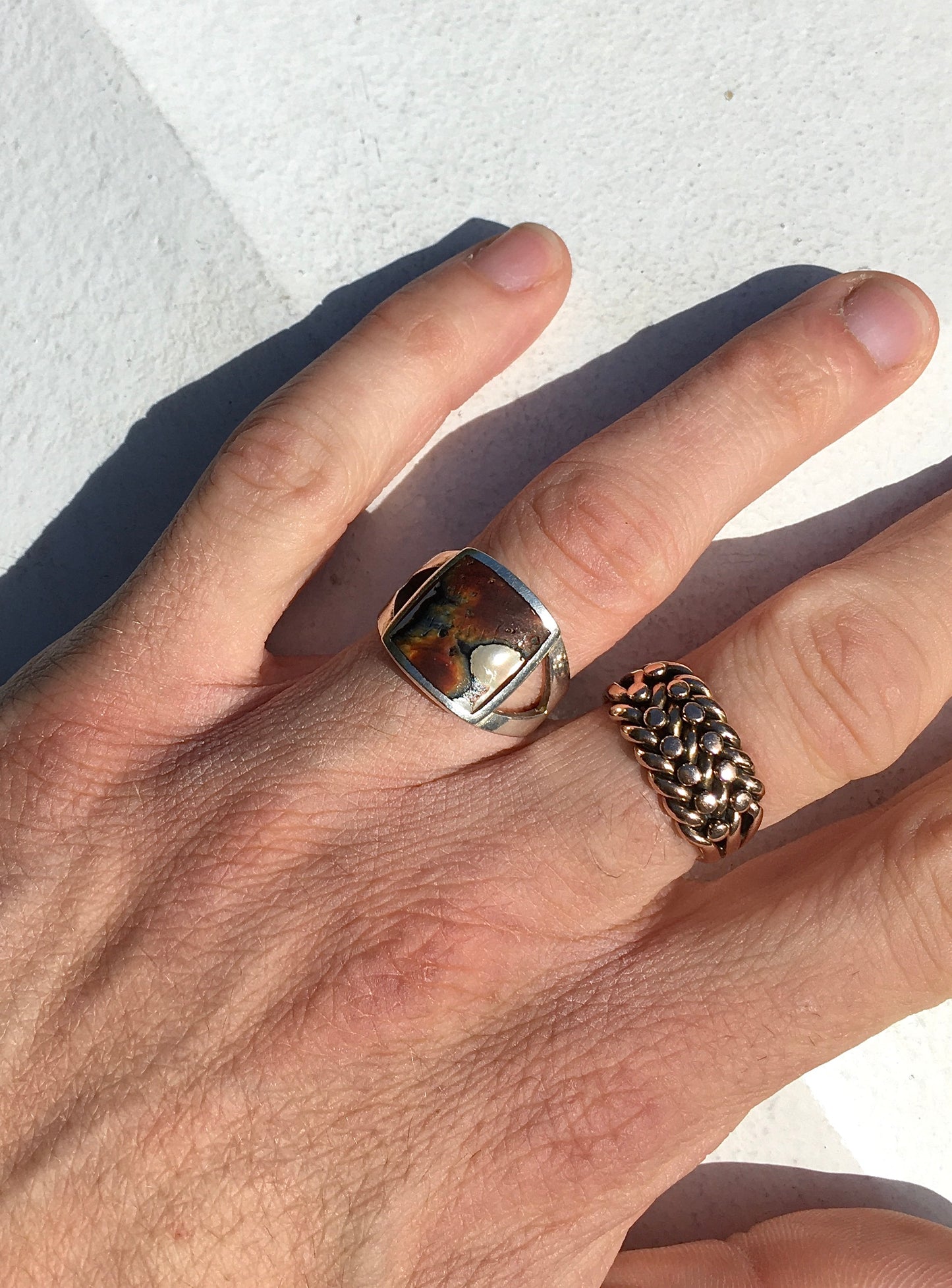 Vintage Sterling Silver Jasper Ring