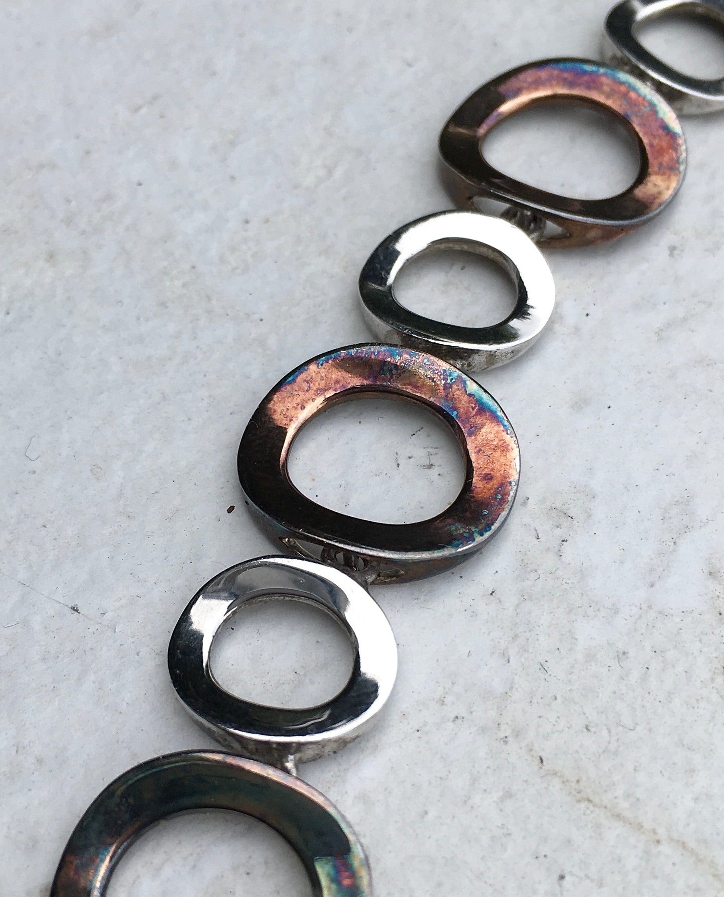 Vintage Sterling Silver & Copper Necklace & Bracelet Set