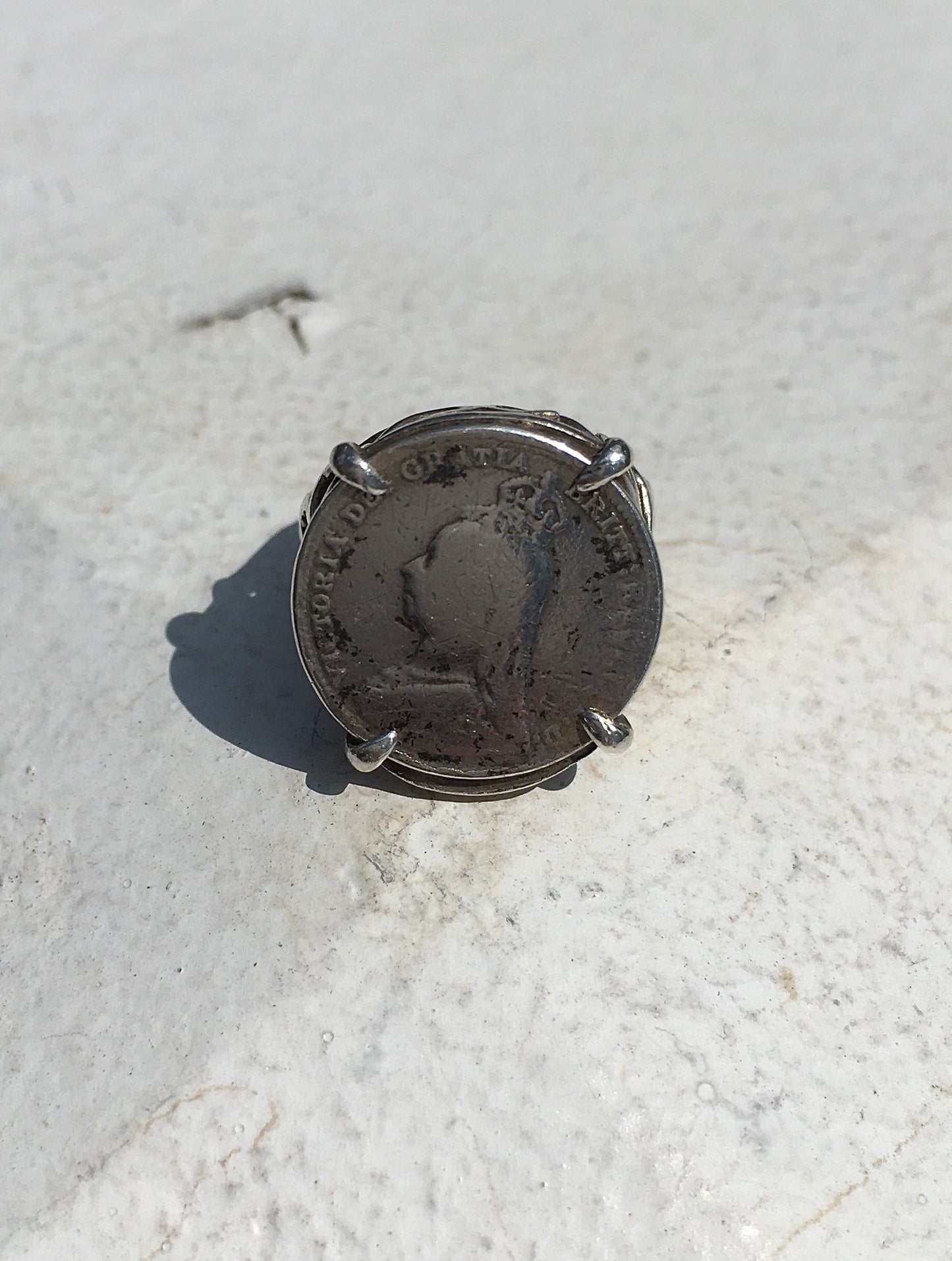 Vintage Sterling Silver Threepence Ring