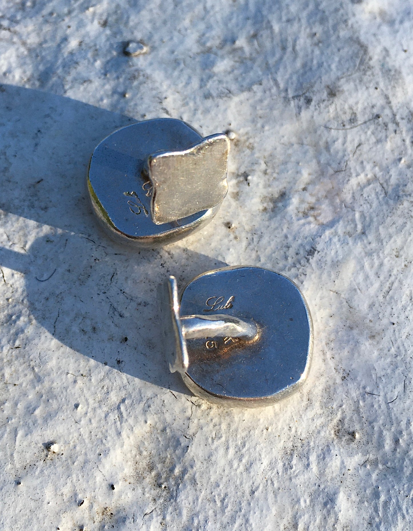 Sterling Silver Glass Cufflinks