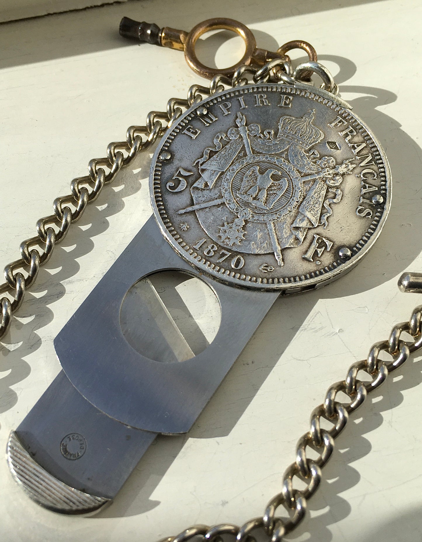 Silver Eloi Pernet 5 Franc Cigar Cutter