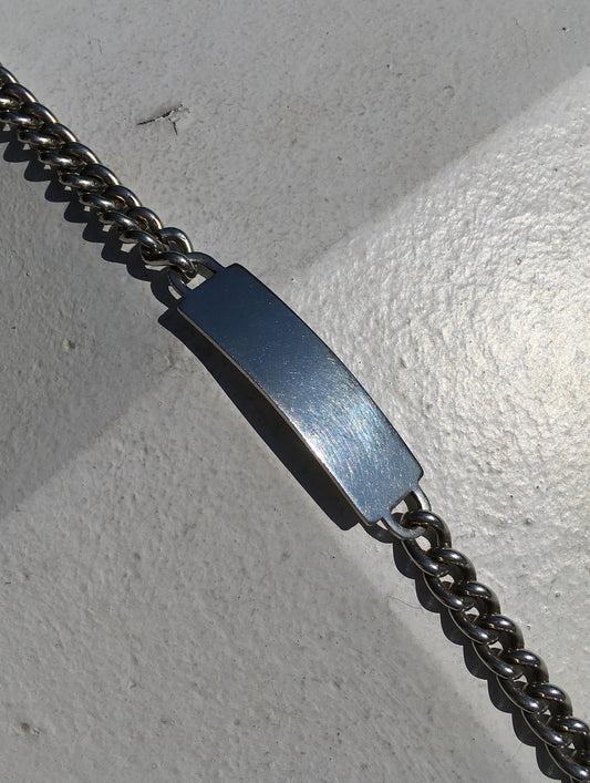 Vintage 1960s Sterling Silver Identity Bracelet