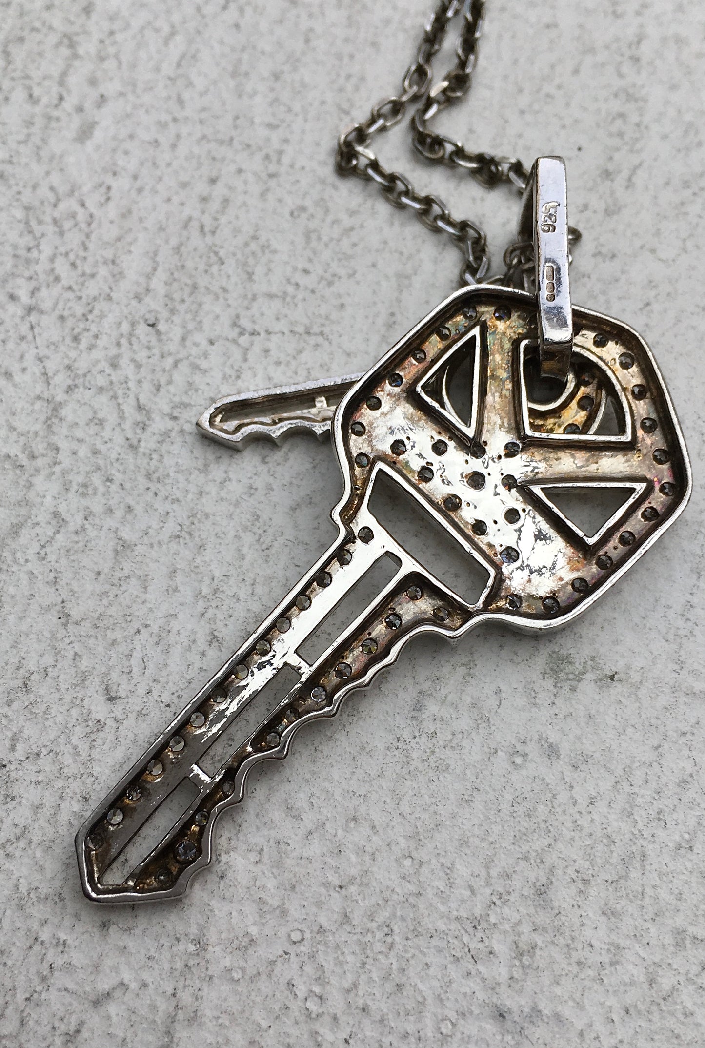 Vintage Sterling Silver Keys Pendant