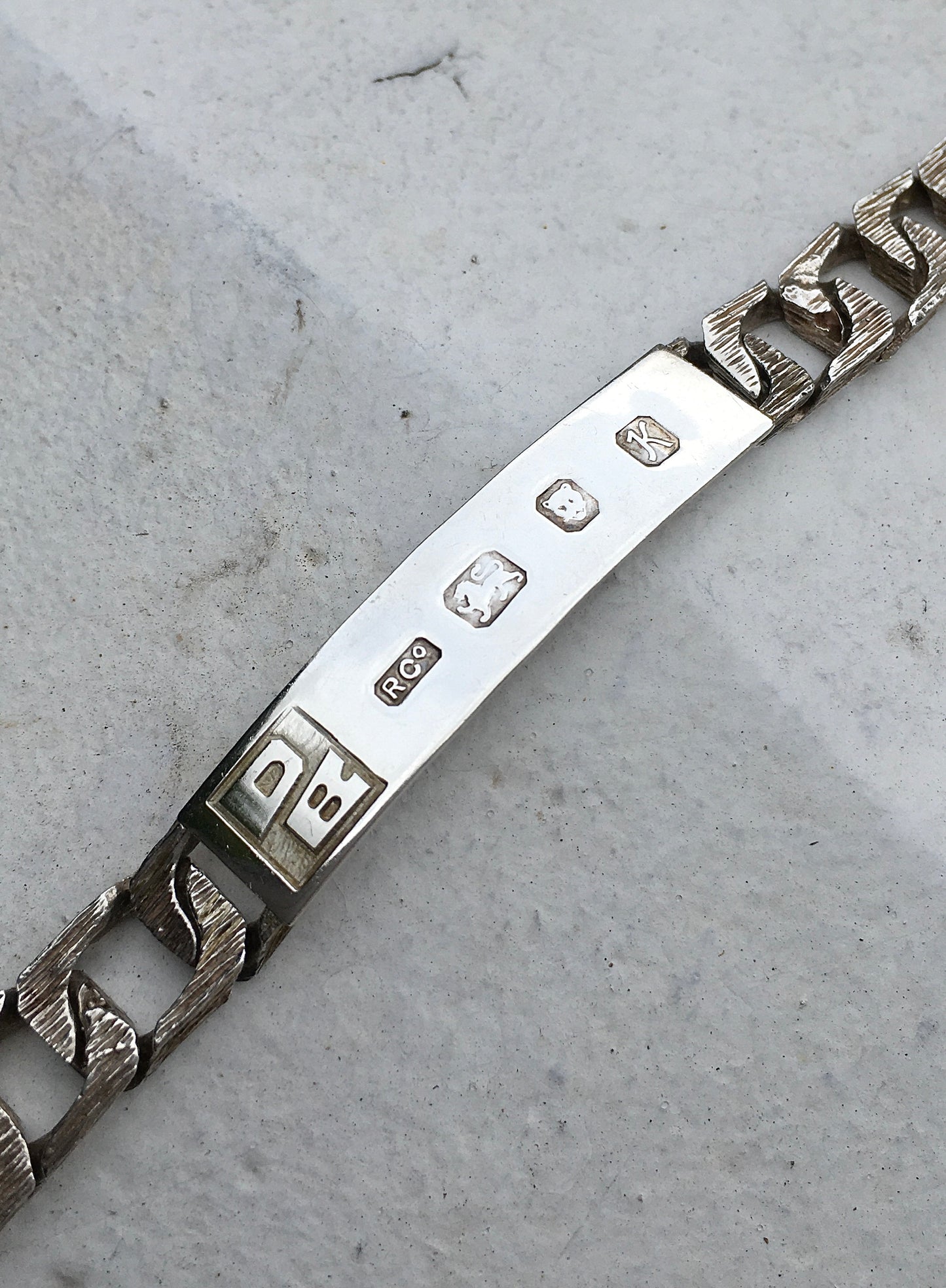 Vintage 1980s Sterling Silver ID Curb
