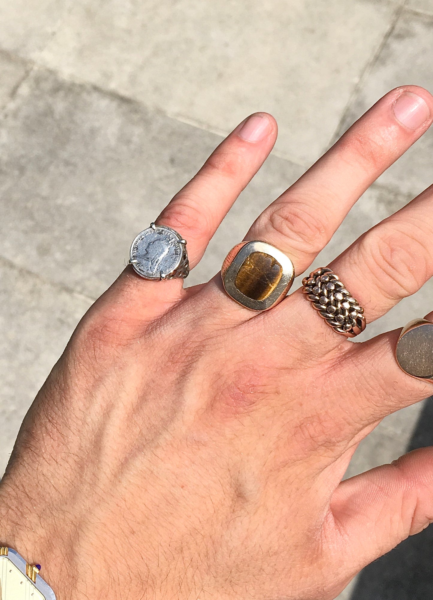 Vintage Sterling Silver Threepence Ring