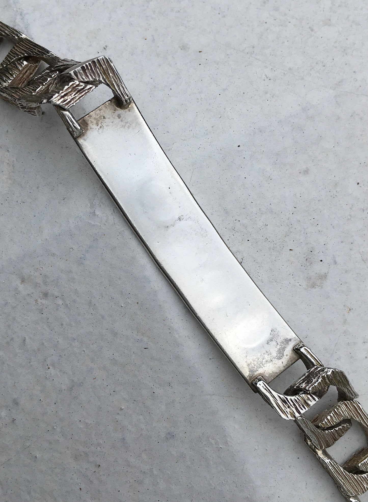 Vintage 1980s Sterling Silver ID Curb