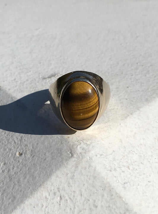 Vintage 1960s 9ct Gold Tiger’s Eye Ring