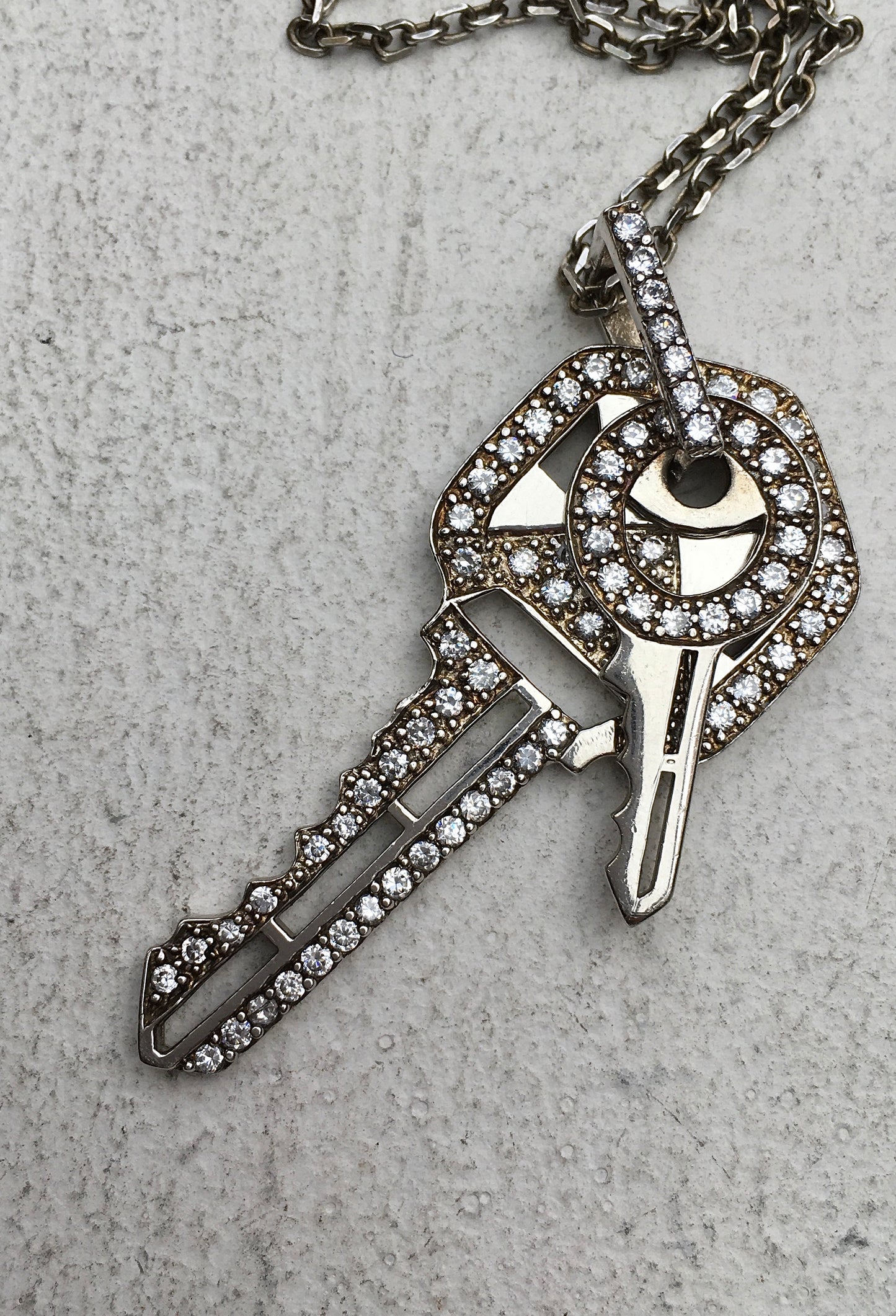 Vintage Sterling Silver Keys Pendant