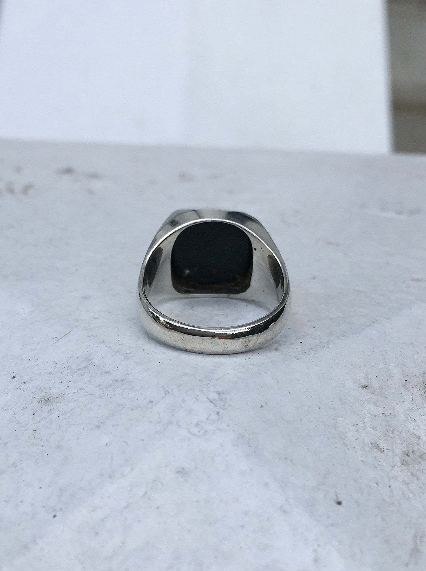 Sterling Silver Bloodstone Signet