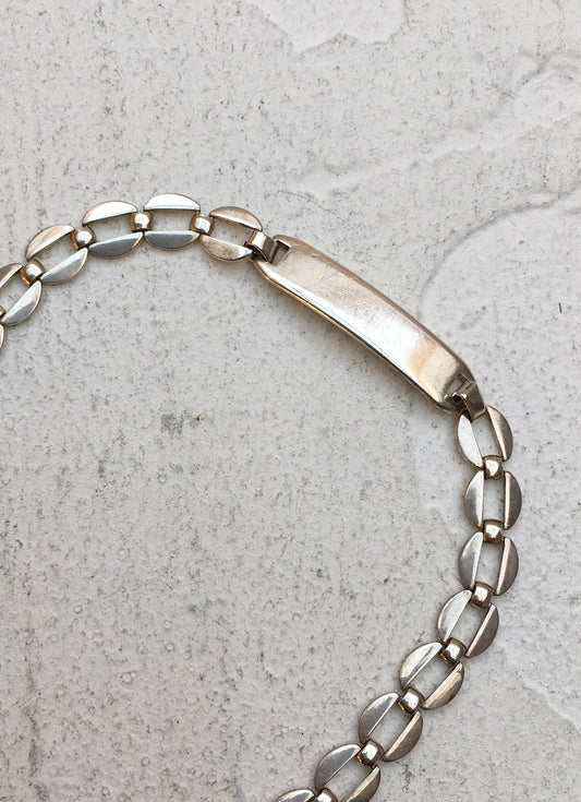 Vintage 1970s Sterling Silver Identity Bracelet