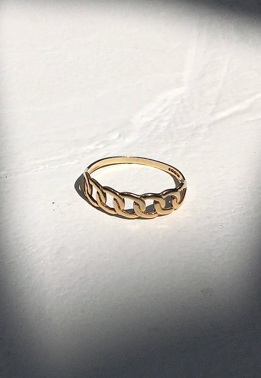Vintage 9ct Gold Link Ring
