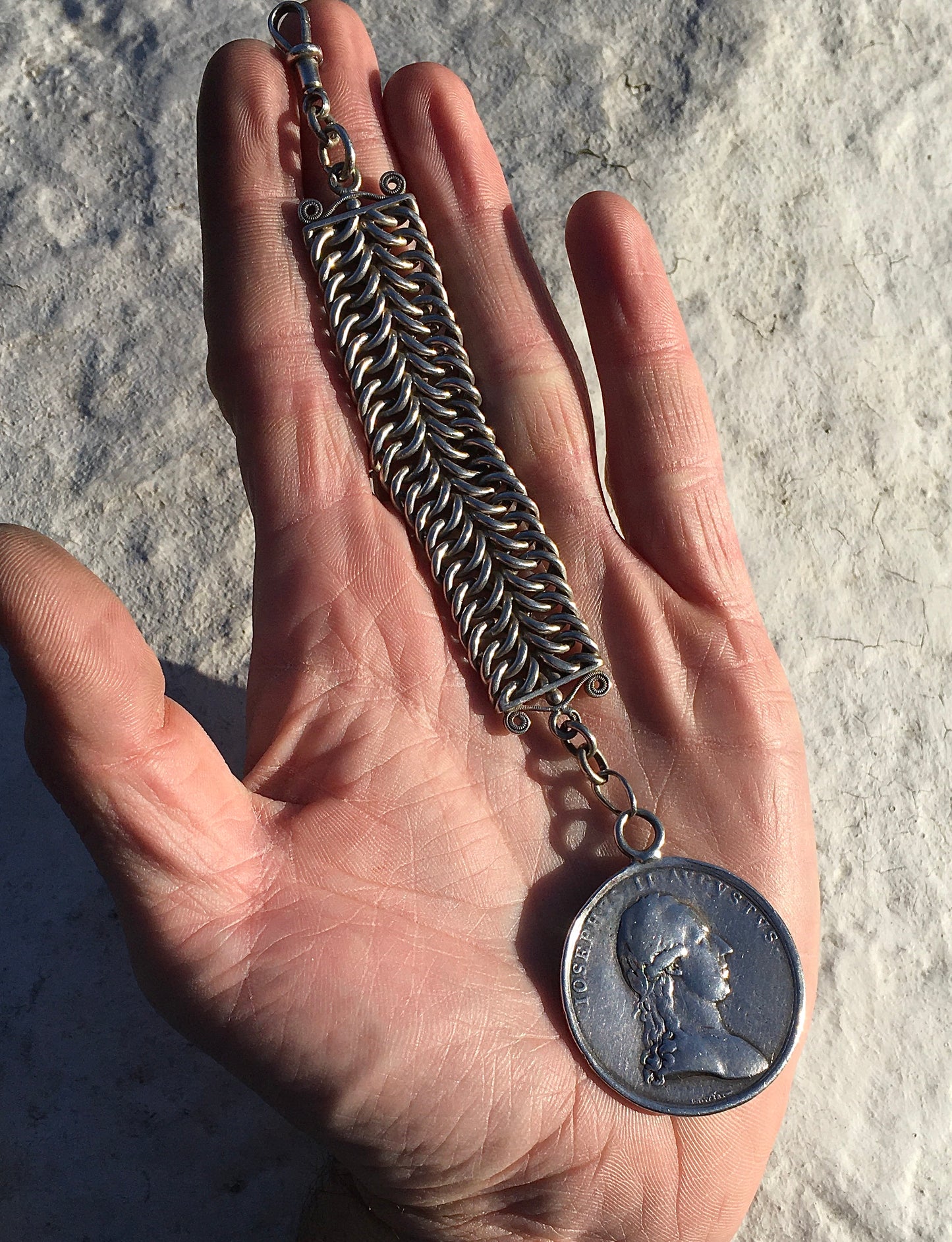 Antique Silver Coin Fob