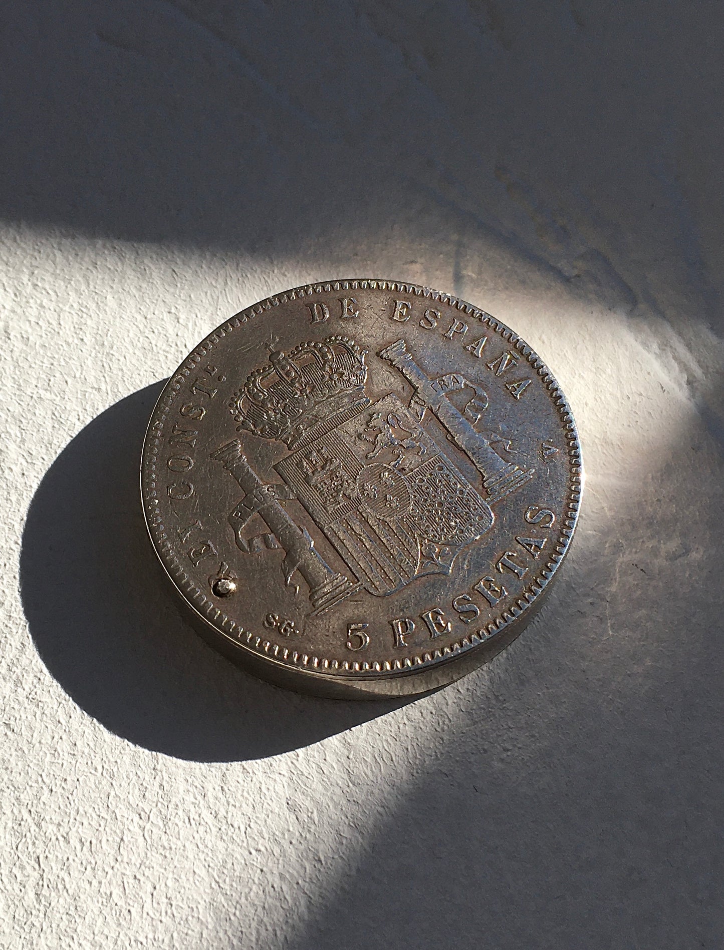 Antique Silver Peseta Coin Lighter