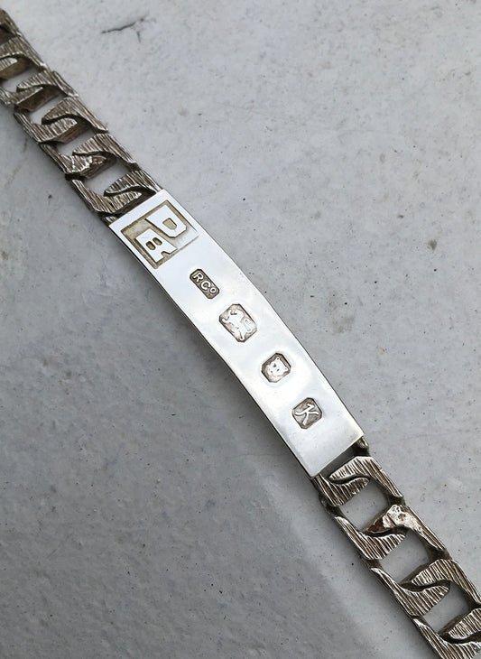Vintage 1980s Sterling Silver ID Curb