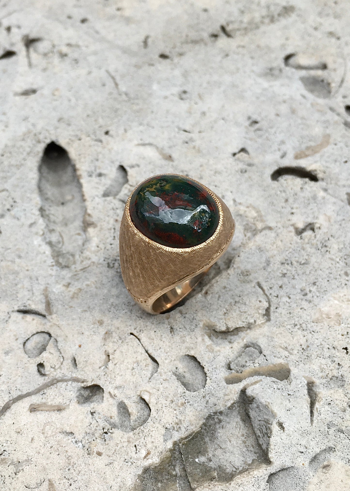 14ct Gold x Bloodstone Ring