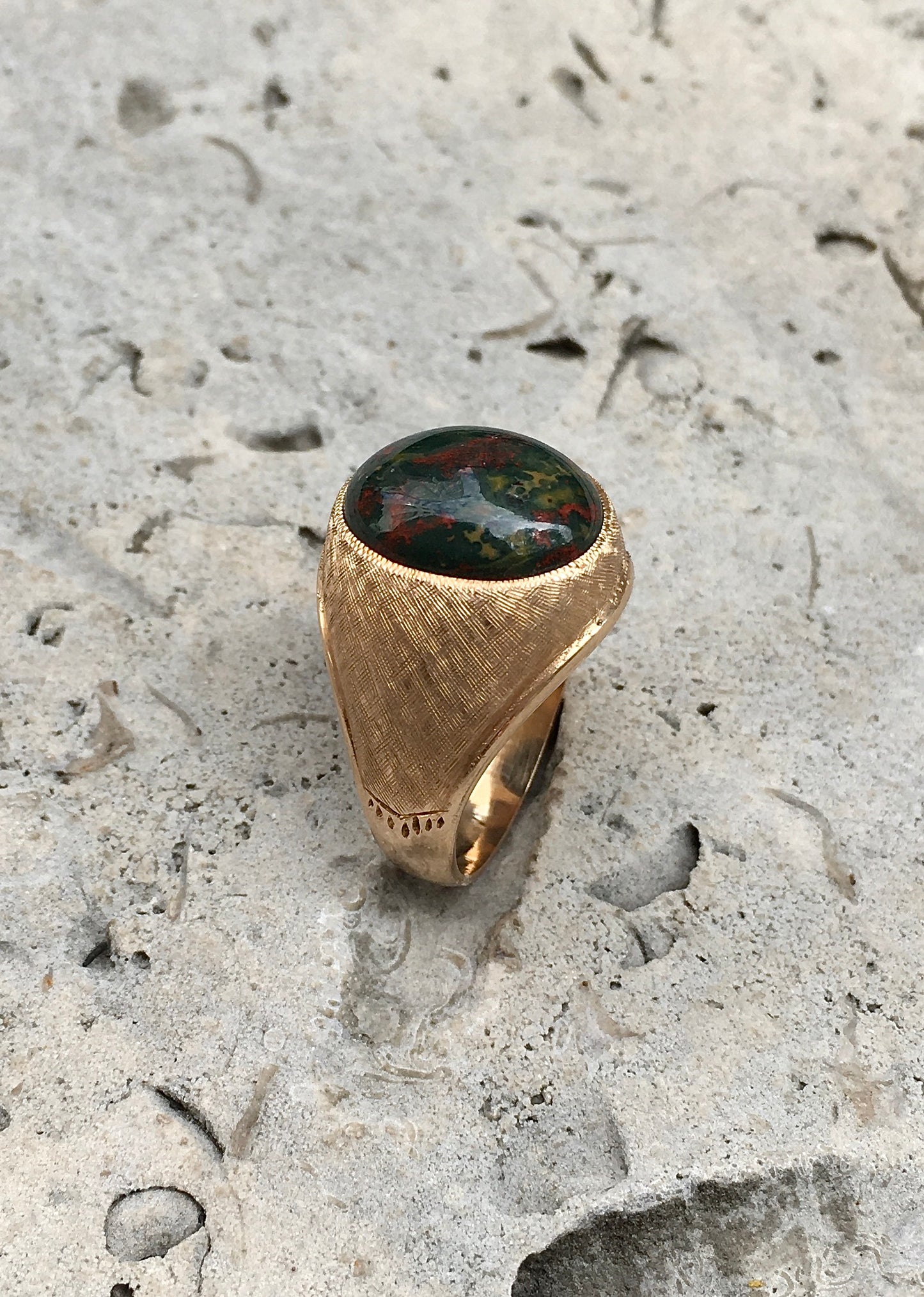 14ct Gold x Bloodstone Ring