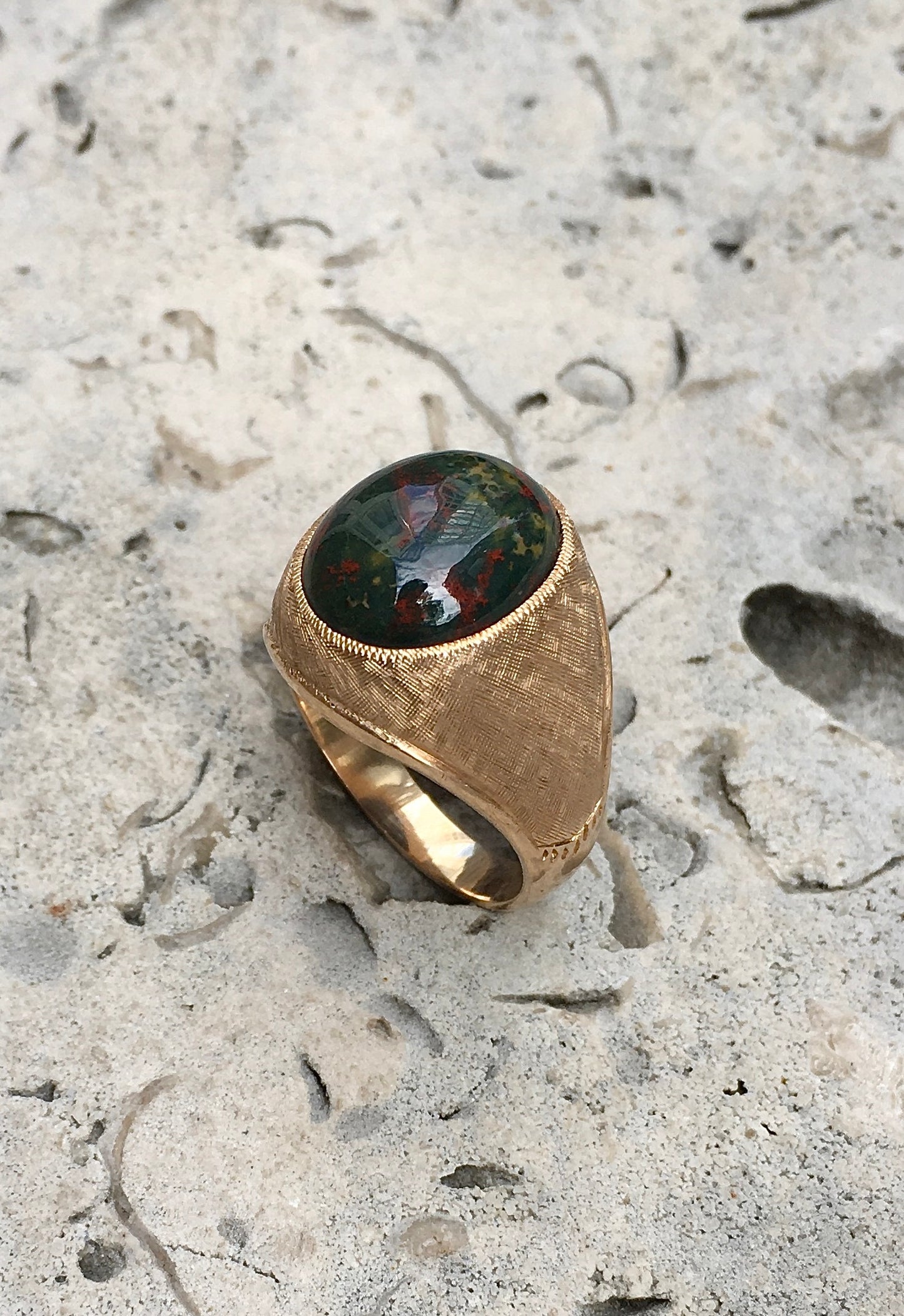 14ct Gold x Bloodstone Ring