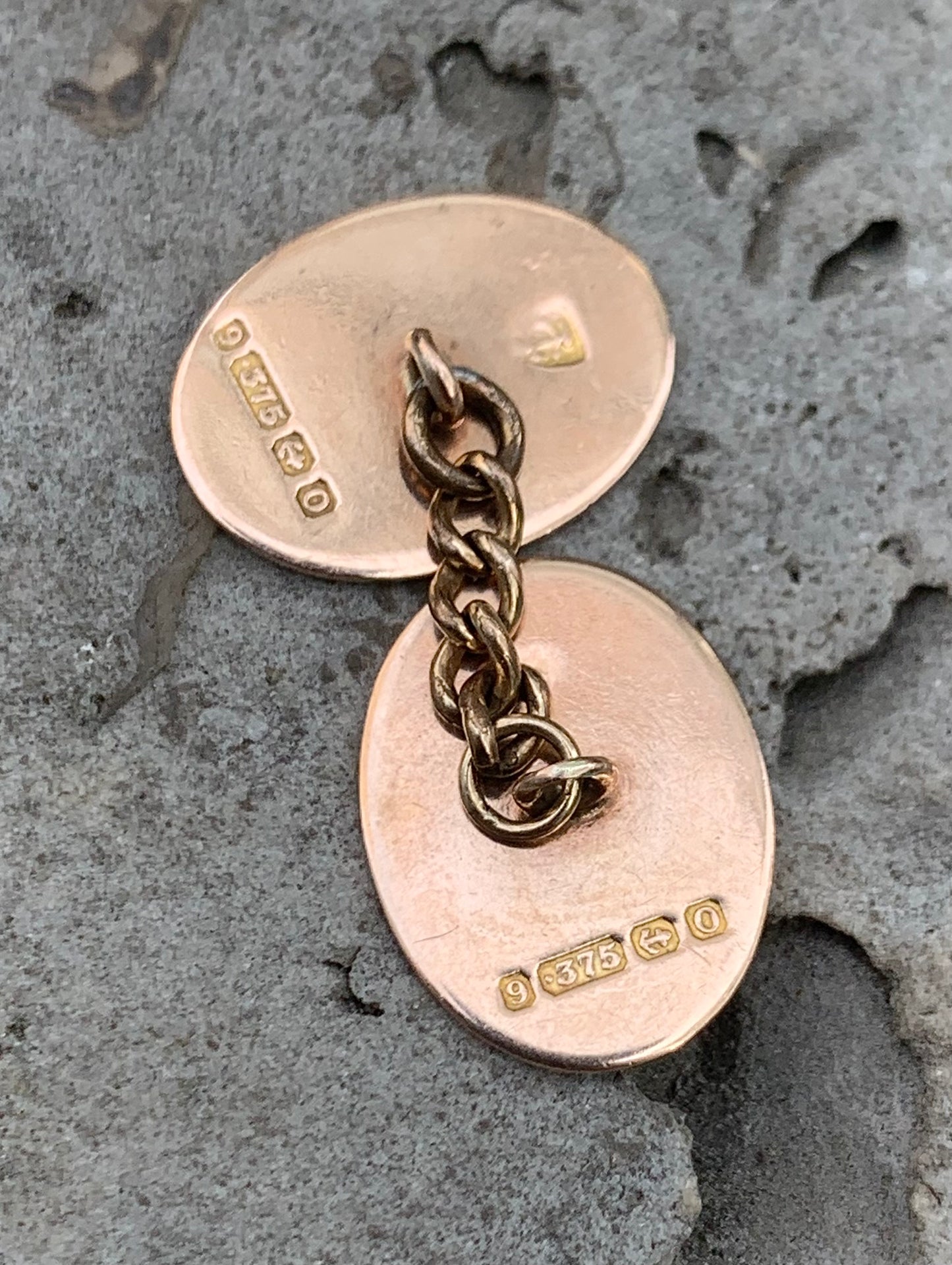 9ct Gold ‘Leaf Etched’ Cufflinks