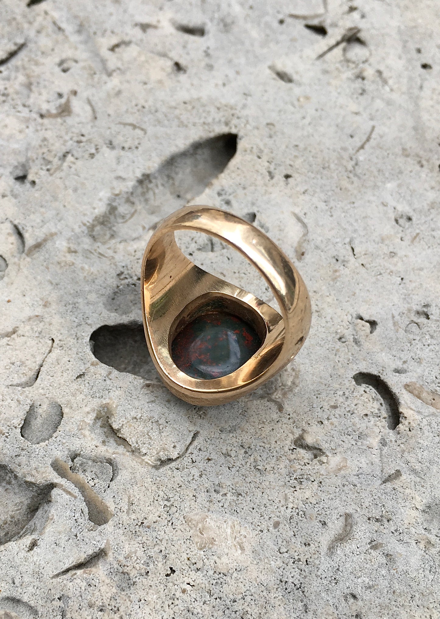 14ct Gold x Bloodstone Ring