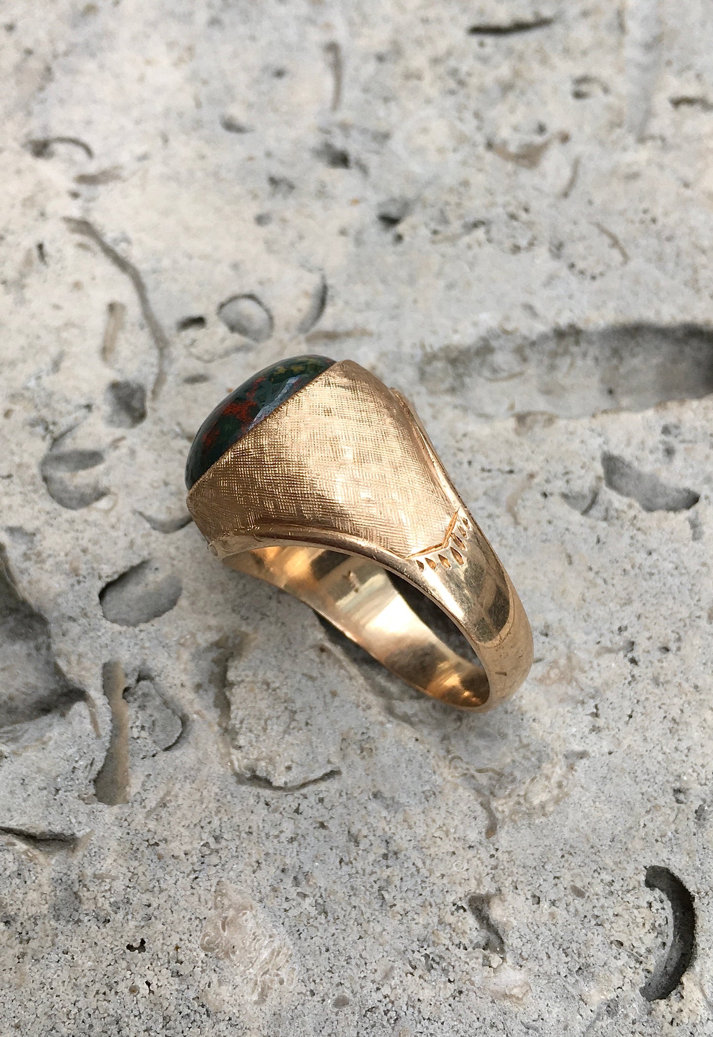 14ct Gold x Bloodstone Ring