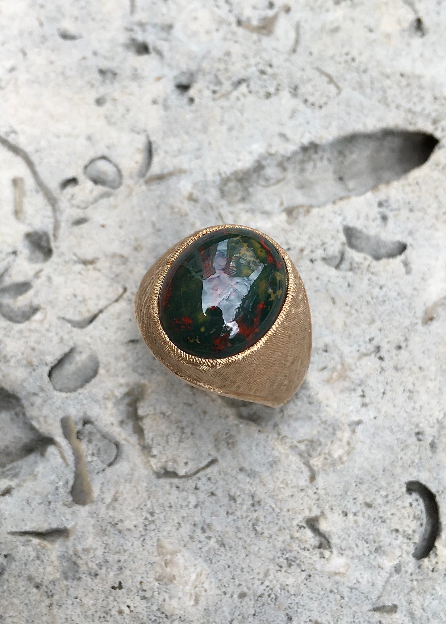 14ct Gold x Bloodstone Ring