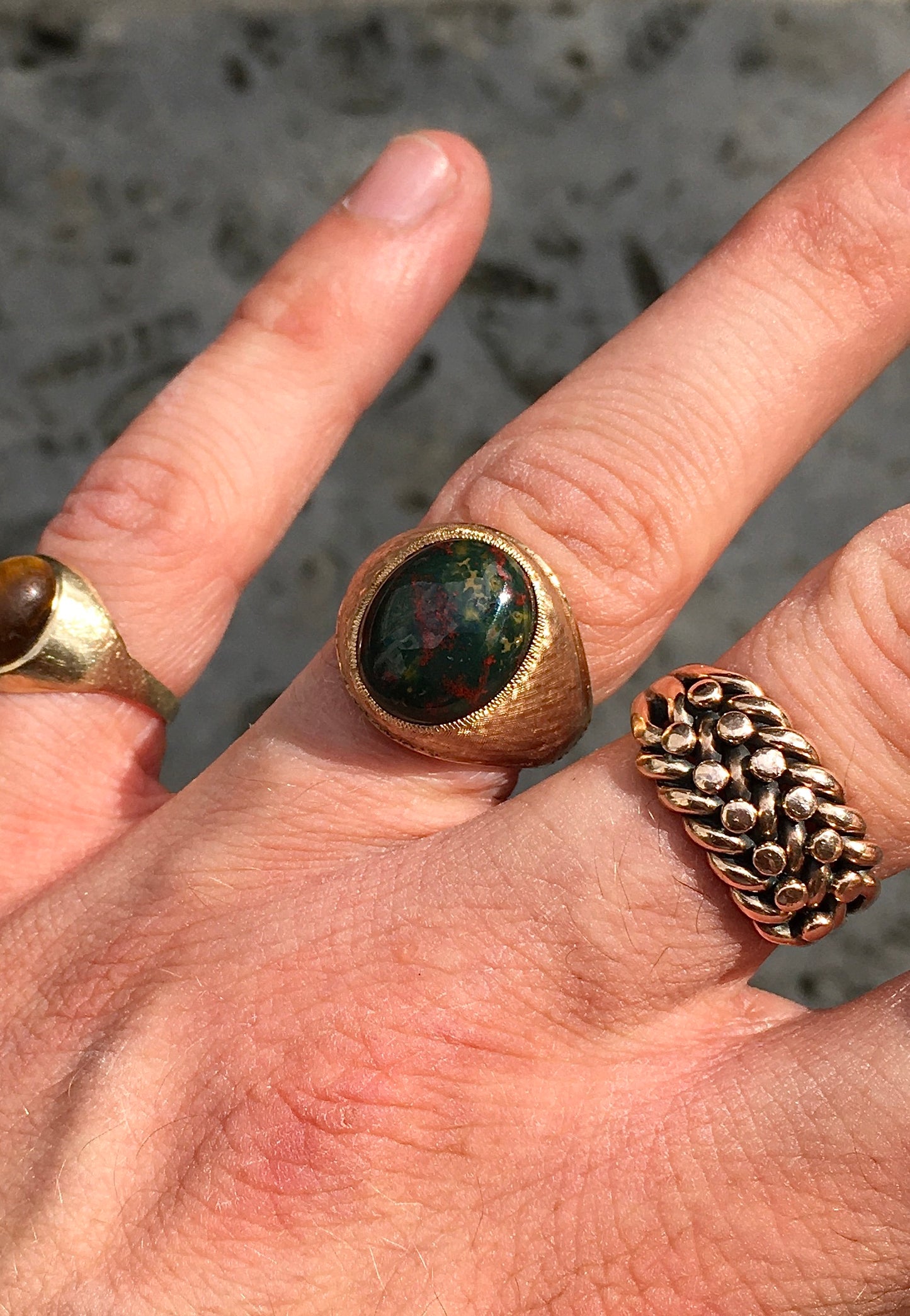 14ct Gold x Bloodstone Ring